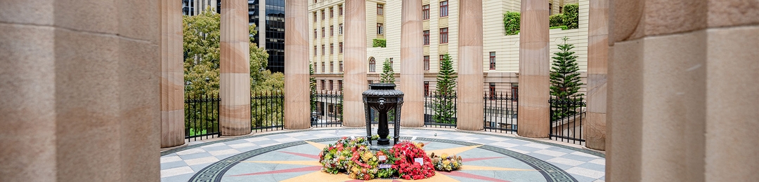 Eternal Flame in ANZAC Square, Brisbane Qld.